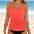 thumbnail image 2 of PMVFHDE Plus Size Swimsuit For Women High Waist Tankini Top With Shorts For Water Activities, 2 of 6