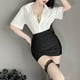 thumbnail image 4 of Zhuge Disfraz Sexy de El secretario para Mujer, Conjunto Cosplay con Lencería Sexy para Mujer,Tamaño 2XL Negro y blanco, 4 of 5