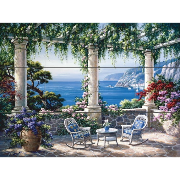 Tile Mural Kitchen Backsplash - Mediterranean Terrace - by Sung Kim