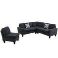 thumbnail image 5 of L Shaped Sofa Couch U Shaped Sectional Corner Sofa 6-Seater Furniture Modular Couches for Living room, Dark Grey, 5 of 7
