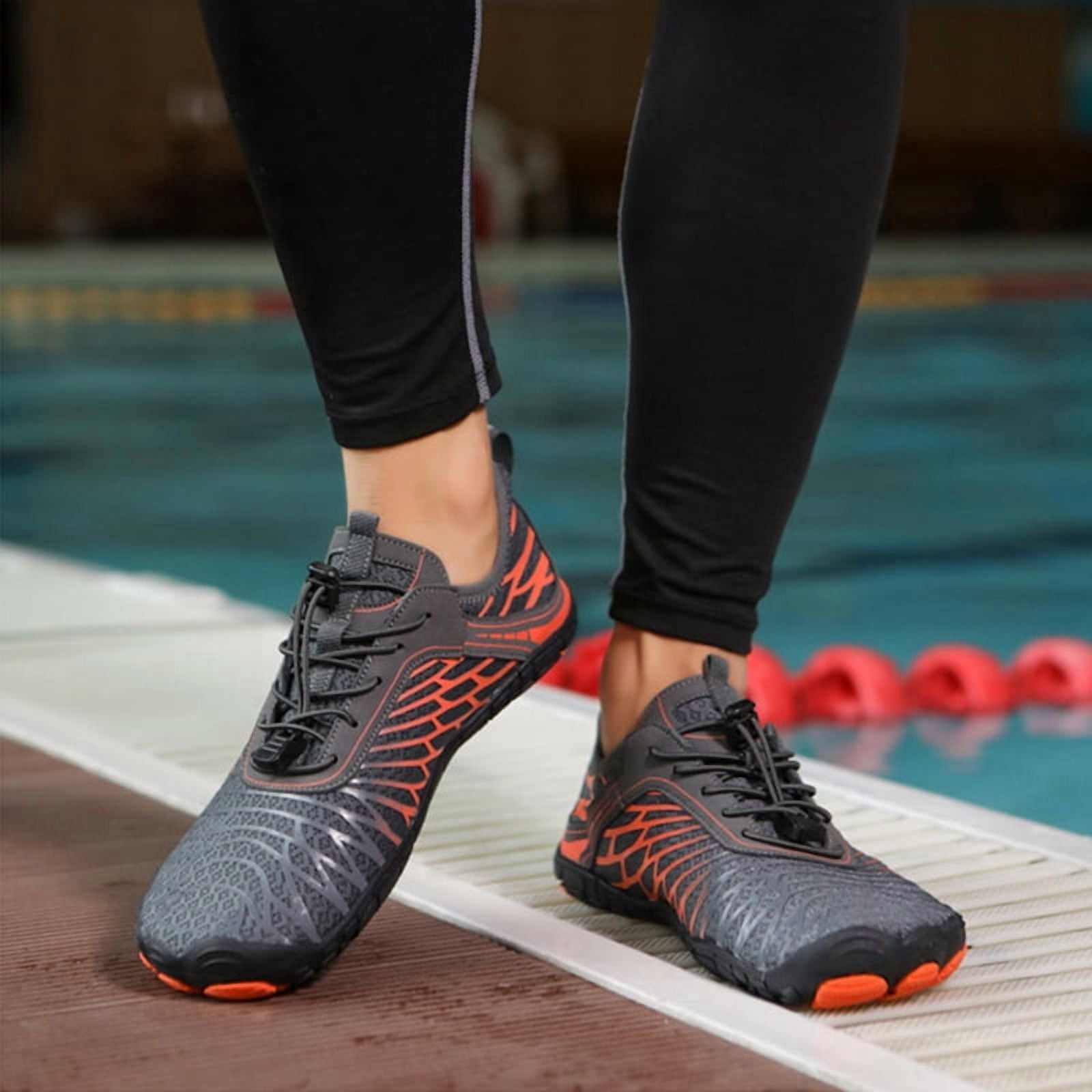 Barefoot Shoes for Women, Quick Dry Non-Slip Aqua Swim Shoes, Breathable Slip-on Beach Wide Toe Water Shoes, Lightweight Barefoot Womens for Walking, Fishing, Surfing, Yoga