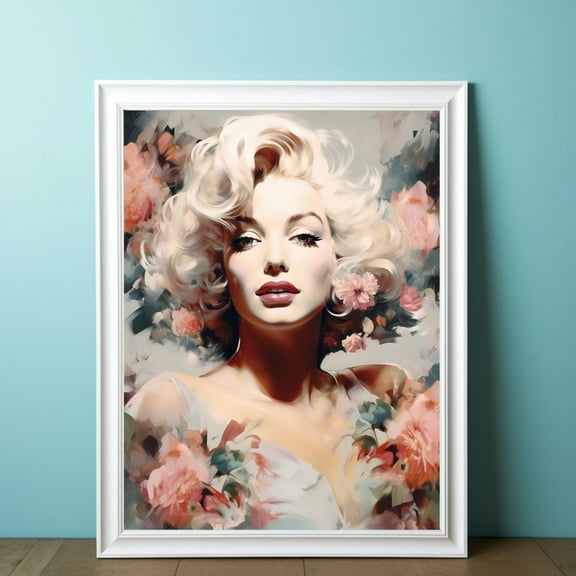 Kna Prints - Marilyn Monroe Print - | Makeup Room Decor | Feminine Wall Art | Floral Print Unframed Poster, UNFRAMED-8x12