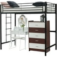 thumbnail image 7 of Bonnlo Twin Metal Loft Bed Frame for /Adults/Teens, Space-Saving Design, Black, 7 of 7