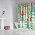 thumbnail image 2 of Shower Curtain for Bathroom Xmas Forest Rustic Farmhouse Triangle Tree Shower Curtains Durable Beautiful Bath Curtain Hooks Included,72x72Inch, 2 of 5