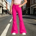thumbnail image 2 of Uniform Pants for Girls Flare Slim Fit Dressy Pants Casual Elastic Waist Pull on Fashion Casual Pants for Girls School Clothes for Girls, 2 of 5