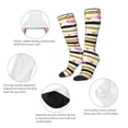 thumbnail image 4 of Picia Women Crew Soft Moisture-wicking Socks Gold Glittering Hearts and Flamingos Pattern Design Cotton Socks, One Size fit All, 4 of 9