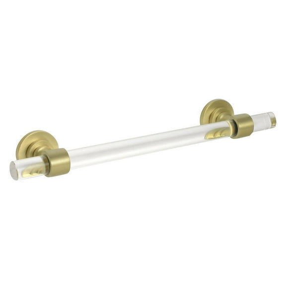 CKP #750 Charlotte Collection 5 in. (128mm) Acrylic Pull, Clear with Signature Satin Brass Base