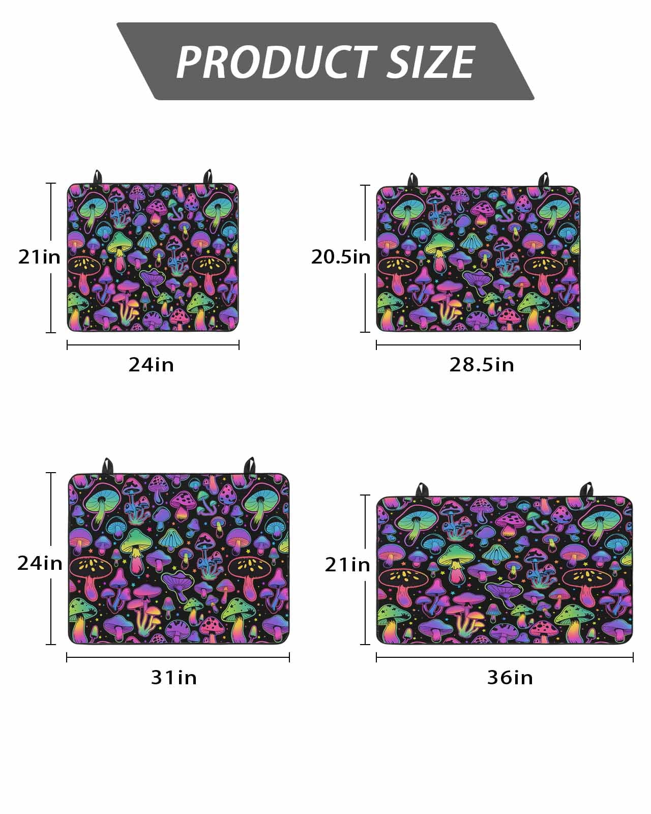 Stove Top Covers for Electric Stove, Purple Green Mushroom Glass Stovetop Cover Protector, Abstract Art Botanical Gradient Induction Cooktop Protector Oven Mat for Kitchen Countertop 24"x21"