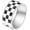 Silver, variant on Unisex Stainless Steel 8mm Black and White Checkerboard Pattern Signet Ring