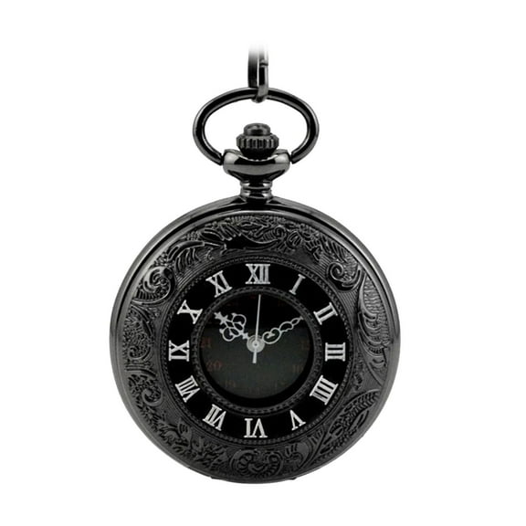 Vintage Steampunk Necklace Pendant Pocket Watch Black Gift
