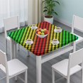 thumbnail image 3 of Rainbow Color Checkered Pattern Square Fitted Tablecloth with Elastic Edge,Square Table Cover,Washable Elastic Table Cover for Home Kitchen Party Decor 34"x34", 3 of 6