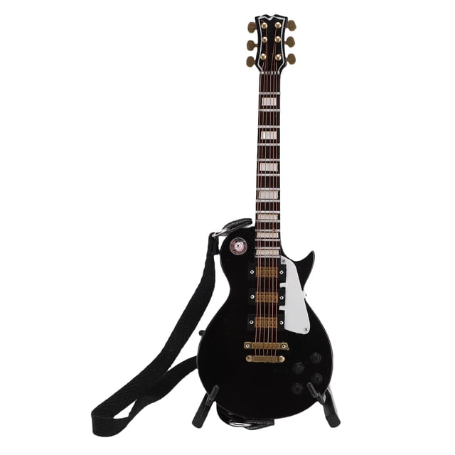 Modelo De Guitarra Eléctrica En Miniatura, Guitarra Eléctrica En Miniatura Negra, Hermosa, Realista, Multiusos Con Soporte Y Estuche Para Sala De Estar, Dormitorio, Estudio