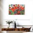 thumbnail image 3 of Elephant Stock Vivid Poppy Collage Wall Art - Horizontal Canvas Wall Art - Living Room Wall Decor - Abstract Canvas - Green And Orange Decor By Tara Funk Grim - 30" x 20", 3 of 8