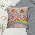 thumbnail image 2 of Autua Happy Flower Rainbow Kitsch Graphic Decorative Throw Pillow Cover for Home Couch Living Room Bed Sofa Cushion - Short Plush Material - Zipper Closure - Pillowcase 1PC 12x12in, 2 of 5