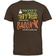 thumbnail image 1 of Money Happiness Bacon Funny Brown Adult T-Shirt, 1 of 1