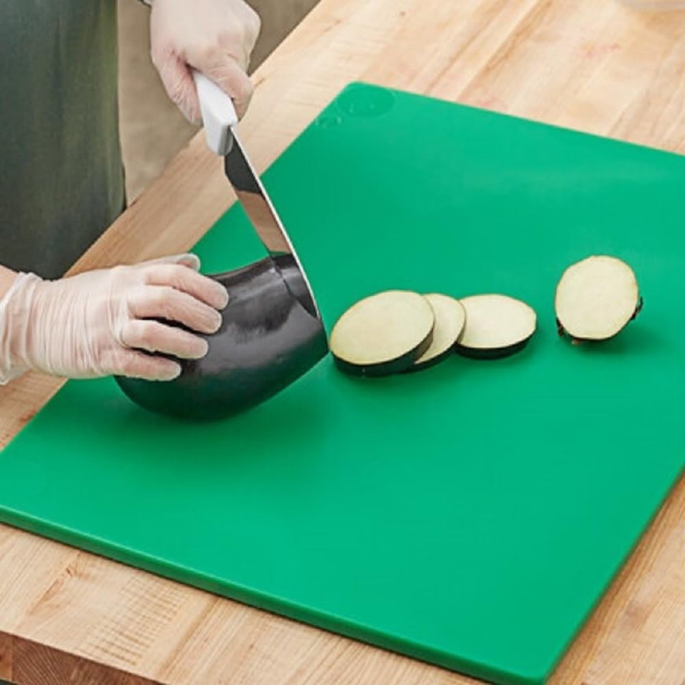 TrueCraftware- 24" X 18" X 1/2” Plastic Cutting Board for Kitchen Green Color- Plastic Commercial Chopping Board Anti Slip Surface Chopping Food Cutting Mat for Meat Vegetables