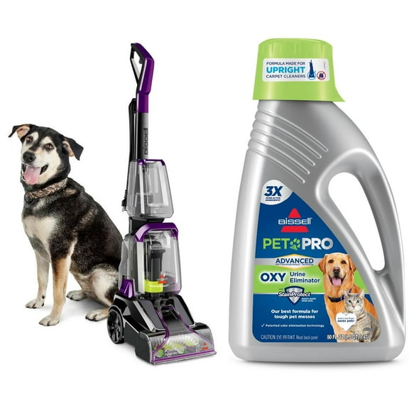 BISSELL Powerforce Powerbrush Pet Lightweight Carpet Washer, 2910 &  BISSELL Pet Urine Stain & Odor Remover, Unscented, 50 Fluid Ounce 1992