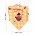 thumbnail image 3 of Thanksgiving Pet Bandana with Turkey and Maple Leaf Print, 1 Pack, Light Orange Plaid, for Dogs and Cats, Pet Accessories, 3 of 7
