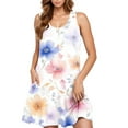 thumbnail image 4 of ZQUUVOU Women's Casual Printes Floar Dress Sleeveless Round Neck Short Floral Dress Multicolor, 4 of 5