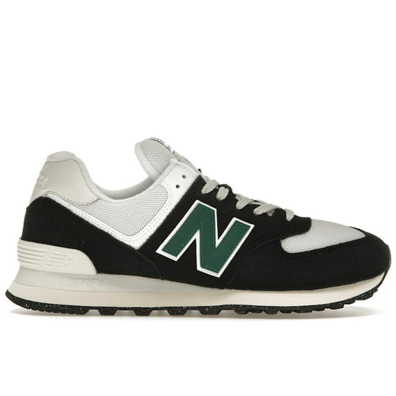 New Balance Men's 574 Black White Marsh Green Shoes, from StockX