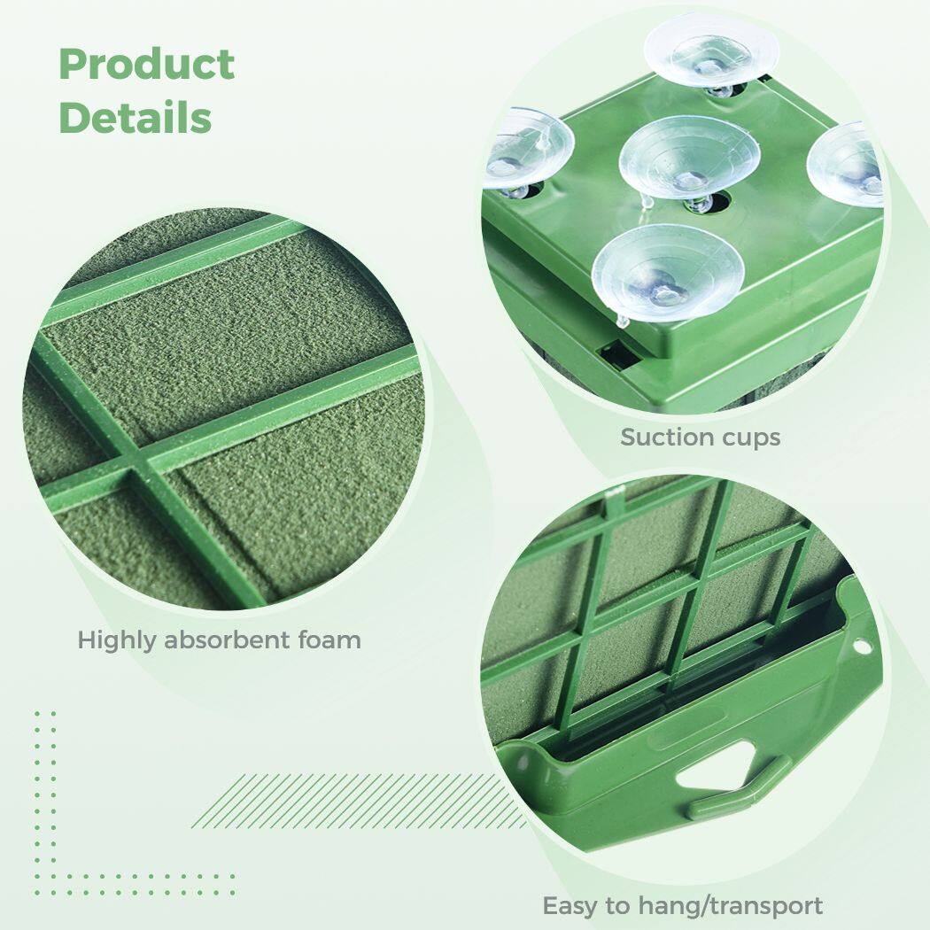 4Pcs Floral Foam Blocks Cage, Suction Cup Floral Holder Sponge, Floral Craft Wet Foam for Home Garden Door Tabletop Florist Wedding Decor Flower Arrangement