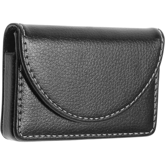 ABPETE Leather Business Card Case Wallet Stylish Horizontal Design Protection for Business Cards Id Cards and Credit Cards Travel Accessory for Professionals