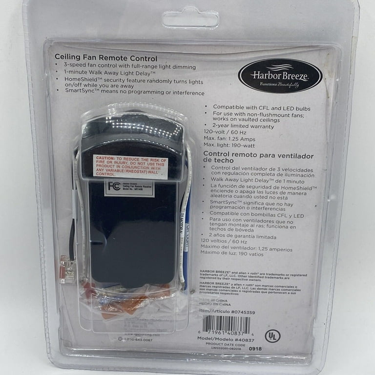 k.gh Harbor Breeze 40837 Off-White Handheld Universal Ceiling Fan