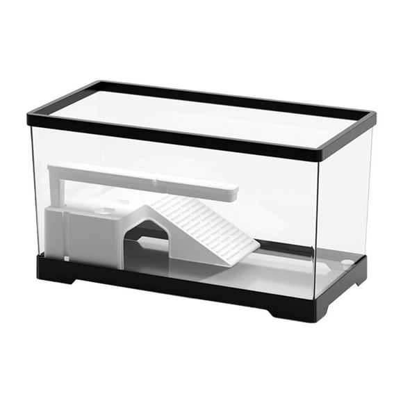 Ximing Turtle Tank Aquarium Reptile Habitat Feeding Box Terrapin Resting Turtle Habitat Turtle Terrarium Indoor Decor Pets Accessory black