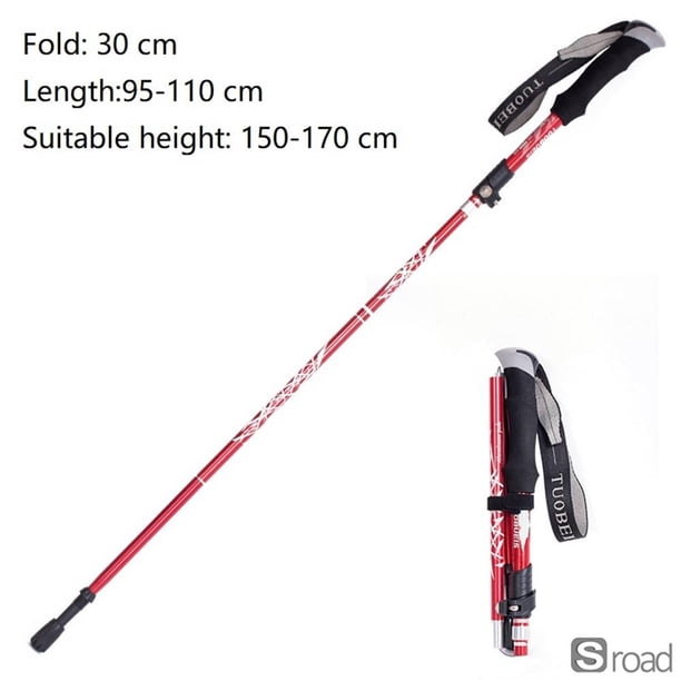 Bastones De Senderismo Plegables Ajustables De Aleación De Aluminio, Bastones De Trekking Ultraligeros De 5 Secciones Para Montañismo, Caminata Y Camping