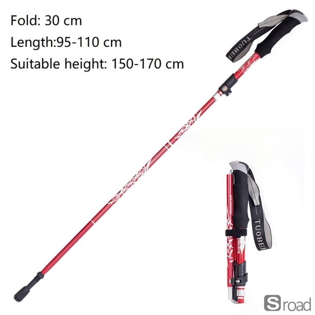 Bastones De Senderismo Plegables Ajustables De Aleación De Aluminio, Bastones De Trekking Ultraligeros De 5 Secciones Para Montañismo, Caminata Y Camping
