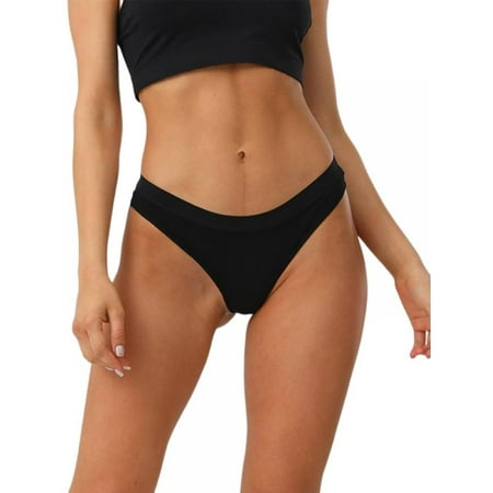 

Esho Low Rise Thongs for Women Cotton Pure Color Breathable Seamless Briefs Comfortable Sexy Panties White
