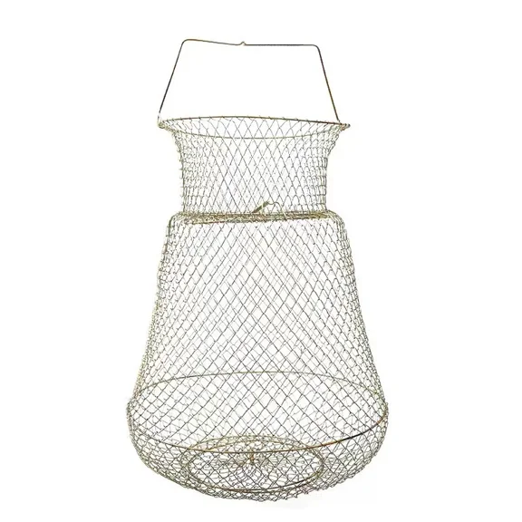 Durable Steel Wire Folding Fish Basket Outdoor Portable Fish Basket Shrimp Basket Fishing Net Fishing Net Fishing Accessories