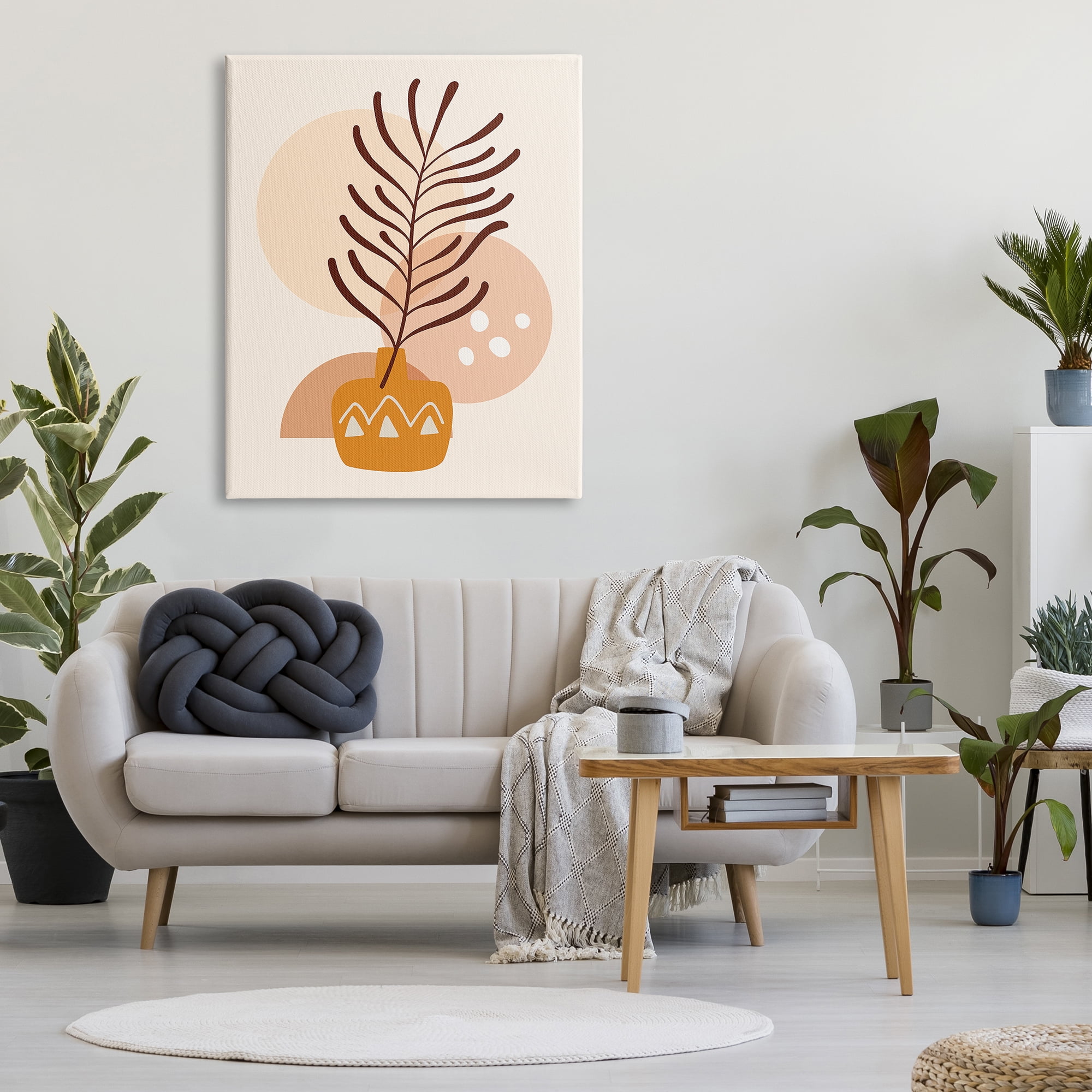 Stupell Industries Geometric Boho Botanical Botanical & Floral Painting Gallery Wrapped Canvas Art Print Wall Art, 36 x 48