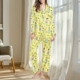 thumbnail image 4 of successthop Womens Cocktail Pajamas Long Sleeve Lapel Button Down Nightwear and Pj Pant Print Sleepwear with Pockets S, 4 of 7