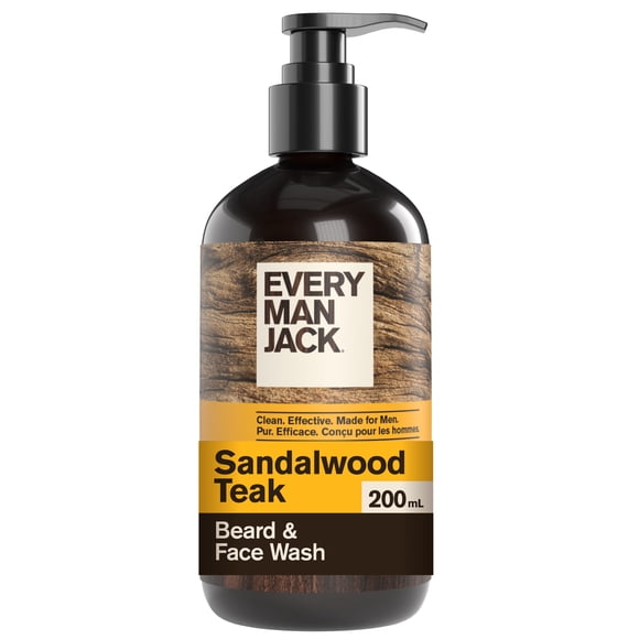 Every Man Jack Sandalwood Beard and Face Wash for Men, Naturally Derived, 200ml