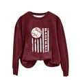 thumbnail image 2 of 50% Off Clearance Zip Up Sweatshirt Women Women's Baseball Printed Crew Neck Multi Color Multi Size Crew Neck Hoodless Long Sleeve Sweatshirt, 2 of 5