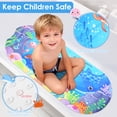 thumbnail image 3 of Dznils Extra Long Bathtub Shower Mat Non Slip, Kids Bath Mat with Suction Cups & Drain Holes, Machine Washable, 16" x 40", 3 of 13
