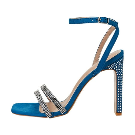 

zuwimk Womens Wedge Sandals High Heels Block Platform Heels for Women Strappy Gladiator Open Toe Heels Dressy Pumps Sandals Blue