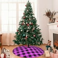 thumbnail image 7 of Rateoe Purple Black Buffalo Plaid Print Christmas Tree Skirt 36" for Xmas Holiday New Year Party Circle Tree Mat Ornaments Decoration, 7 of 7
