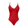 thumbnail image 7 of Gubotare Womens Swimsuits Women's One-Piece Swimsuit Mesh Transparent Sarong Wrap Drawstring V-Neck Sexy Tummy Control Monokini (Red,XXL), 7 of 7