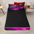 thumbnail image 4 of Manfei Sports Car Zipper Full Size Comforter Sets with Fitted Sheet and 2 Pillowcases,Multicolor Lightning Zipper Bedding Set,Black Reversible,4pcs, 4 of 8