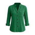 thumbnail image 4 of Neewe Womens Classic Plain Shirt Casual Collar Long Sleeve Loose Fit Button Down Tops Daily Outfits, 4 of 5