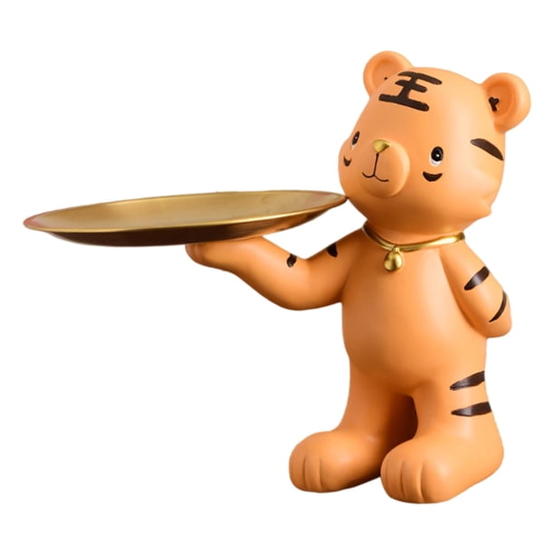 Estatua de tigre Zulema Bandeja de almacenamiento naranja Bandeja de tocador