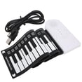 thumbnail image 1 of Clavier de piano électrique 49 touches, portable, pliable, rechargeable par USB, idéal pour les débutants, 1 of 4