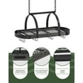 thumbnail image 6 of Hanging Pot Rack, Pot Hanger for Kitchen, Ceiling Mounted Pot Holder, Cookware Organizer with 12 S-Shaped Hooks, for Pot, Pan Storage, Space-Saving, Charcoal Black and Black, 6 of 16