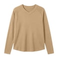 thumbnail image 4 of Women's V Neck Long Sleeve Shirts V Neck Casual Solid Fall and Winter Pullover Tops Sport Sweatshirt, 4 of 5
