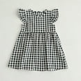 thumbnail image 3 of KYAIGUO Toddler Baby Girls Plaid Dresses Fly Sleeve Tutu Skirt Summer Casual Cotton Onesies Dress for 1-6T, 3 of 10