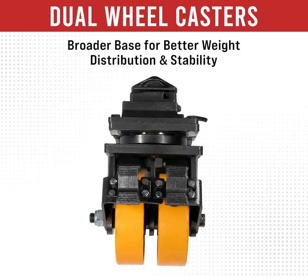 (4 Pack) 8" ISO Shipping Container Double Caster Wheels with Brakes - 3 Ton Load Capacity (6600 lbs WLL/Unit) - Shipping Container Moving Wheels Swivel Plate with Twist Lock