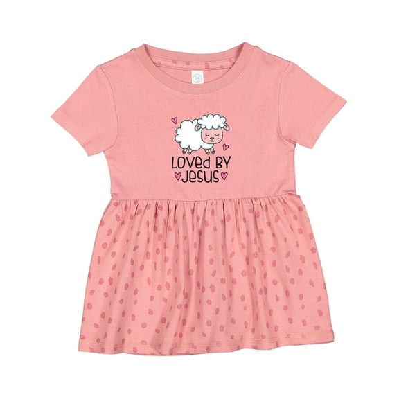 Inktastic Loved by Jesus Cute Baby Lamb Girls Baby Dress
