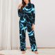 thumbnail image 2 of Balery Lightning Conjunto de Pijama con Estampado para Mujer, Conjunto de Dos Piezas con Manga Larga, Ropa de Dormir Suave con Bolsillos, Pijamas Cómodos-X-Large, 2 of 7